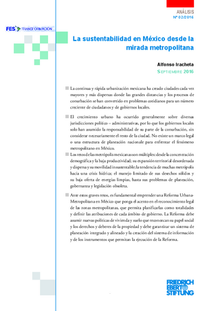 La sustentabilidad en México desde la mirada metropolitana