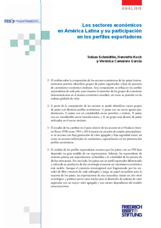 Los sectores económicos en América Latina y su participación en los perfiles exportadores